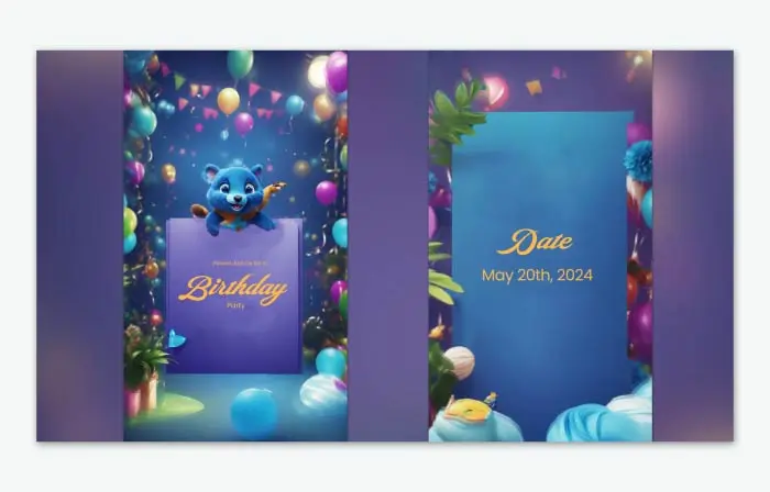 Birthday Party Invitation Vibrant 3D Instagram Story